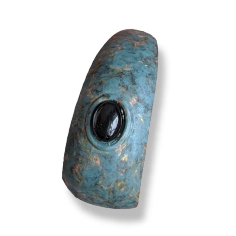 Funky patina oblong semi hoop post earrings